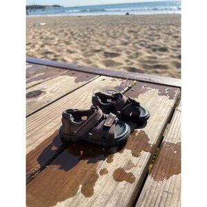 Vintage Baby McKids Brown Sandals Size 3 Adjustable Straps Summer Shoes Like New